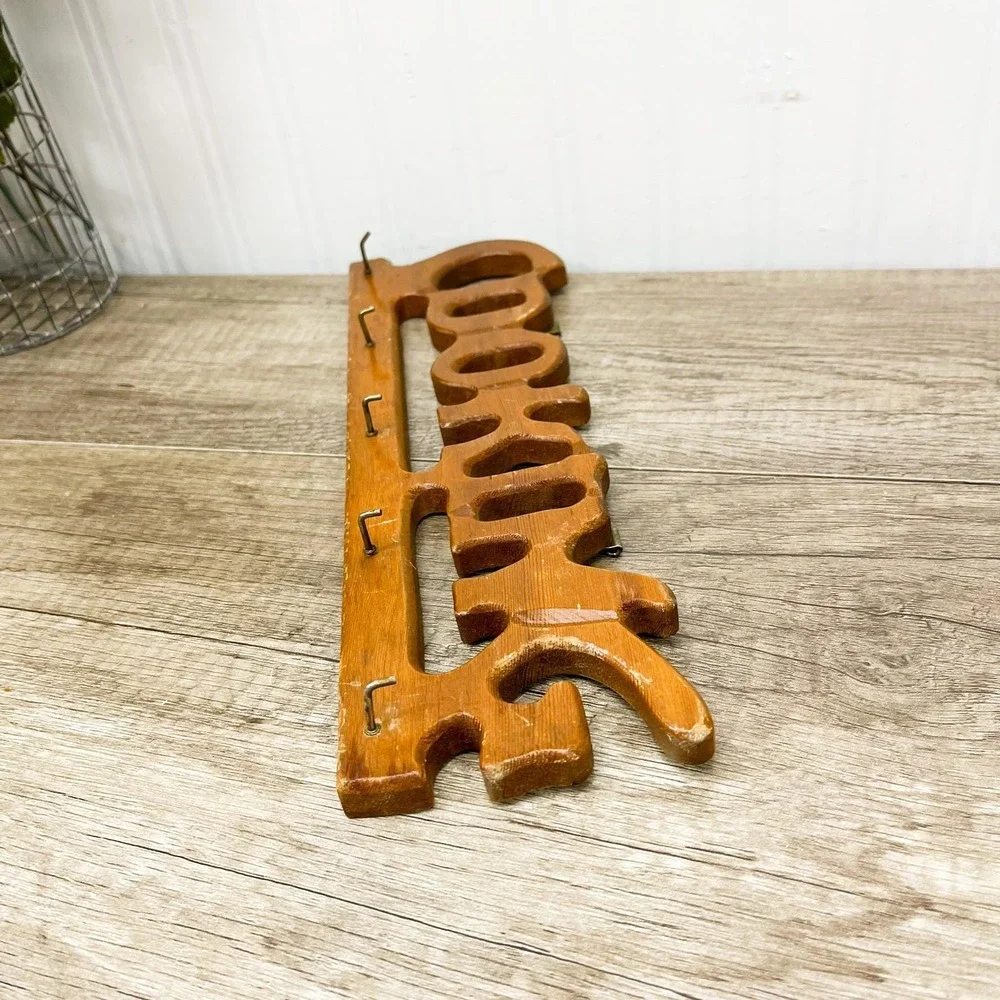 Midcentury Modern Entryway Shelf, Key Holder, Utensil Holder